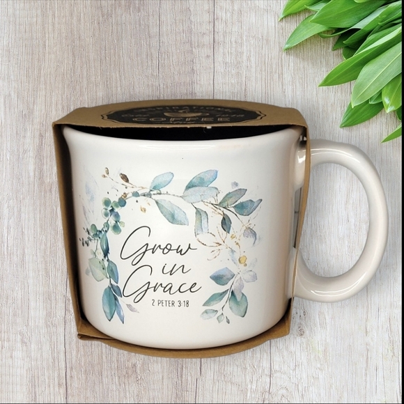 🆕️ Scripture 2 Peter 3 / 18 Inspirational Floral 18oz Mug - Picture 1 of 5
